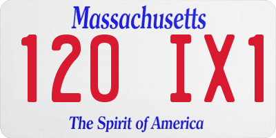 MA license plate 120IX1