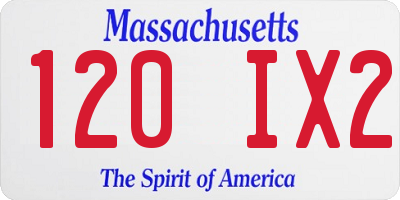 MA license plate 120IX2