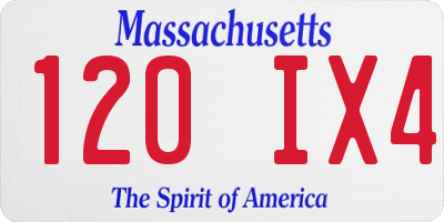 MA license plate 120IX4