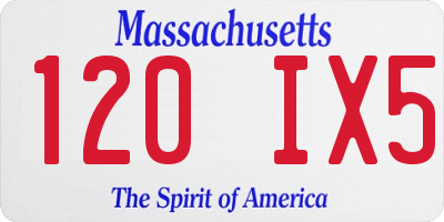 MA license plate 120IX5