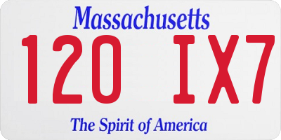 MA license plate 120IX7