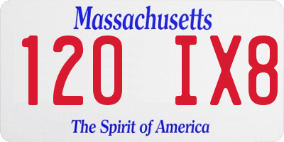 MA license plate 120IX8