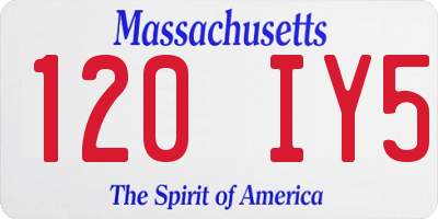 MA license plate 120IY5