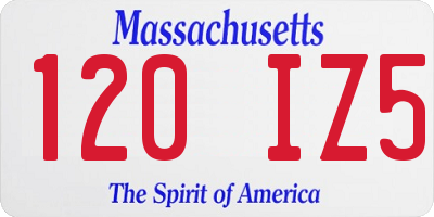 MA license plate 120IZ5