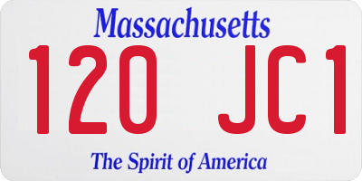 MA license plate 120JC1