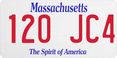 MA license plate 120JC4