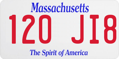 MA license plate 120JI8