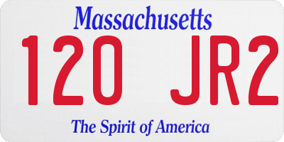 MA license plate 120JR2