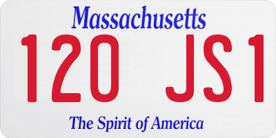 MA license plate 120JS1
