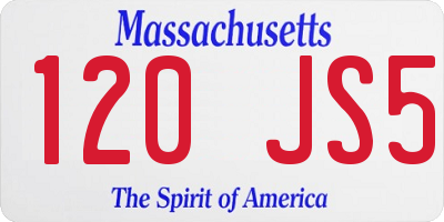 MA license plate 120JS5