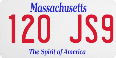 MA license plate 120JS9
