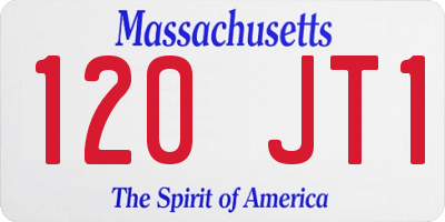 MA license plate 120JT1