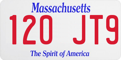 MA license plate 120JT9