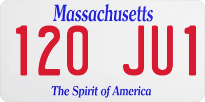 MA license plate 120JU1