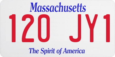 MA license plate 120JY1