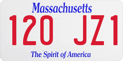 MA license plate 120JZ1