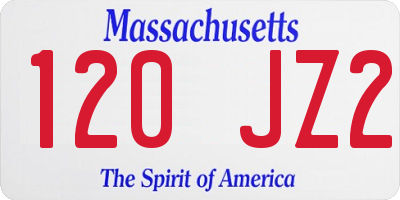 MA license plate 120JZ2