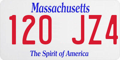 MA license plate 120JZ4