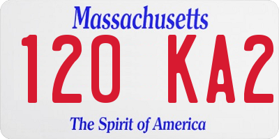 MA license plate 120KA2