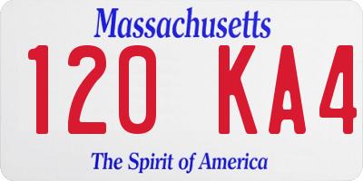 MA license plate 120KA4
