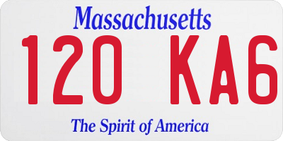 MA license plate 120KA6