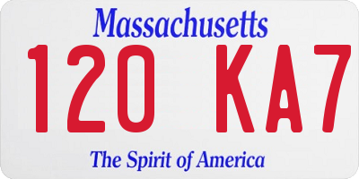MA license plate 120KA7
