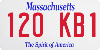 MA license plate 120KB1