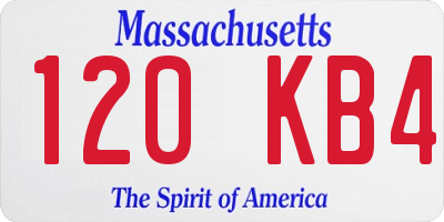 MA license plate 120KB4