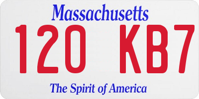 MA license plate 120KB7