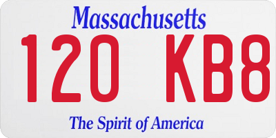MA license plate 120KB8