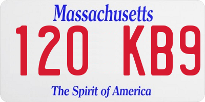 MA license plate 120KB9