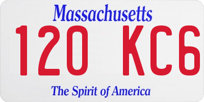 MA license plate 120KC6