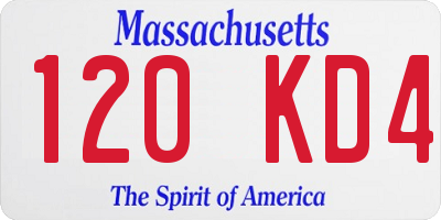 MA license plate 120KD4