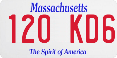 MA license plate 120KD6