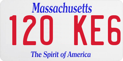MA license plate 120KE6