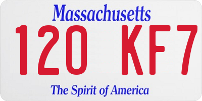 MA license plate 120KF7