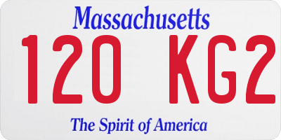 MA license plate 120KG2