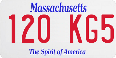 MA license plate 120KG5