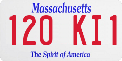 MA license plate 120KI1