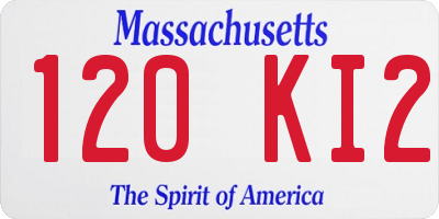 MA license plate 120KI2