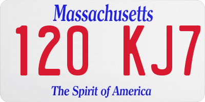MA license plate 120KJ7