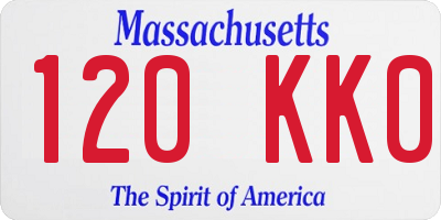 MA license plate 120KK0