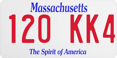 MA license plate 120KK4