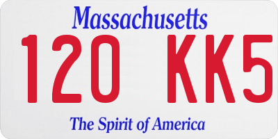 MA license plate 120KK5