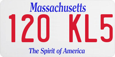 MA license plate 120KL5