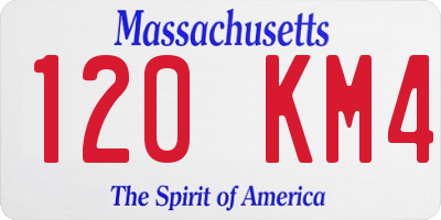 MA license plate 120KM4