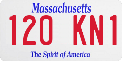 MA license plate 120KN1