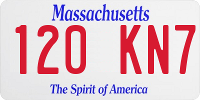 MA license plate 120KN7