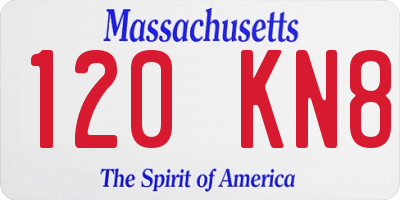 MA license plate 120KN8