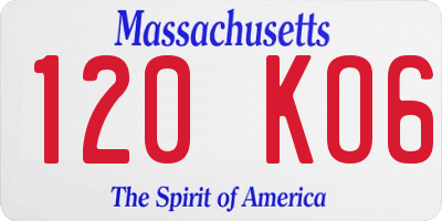 MA license plate 120KO6